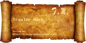 Traxler Márk névjegykártya